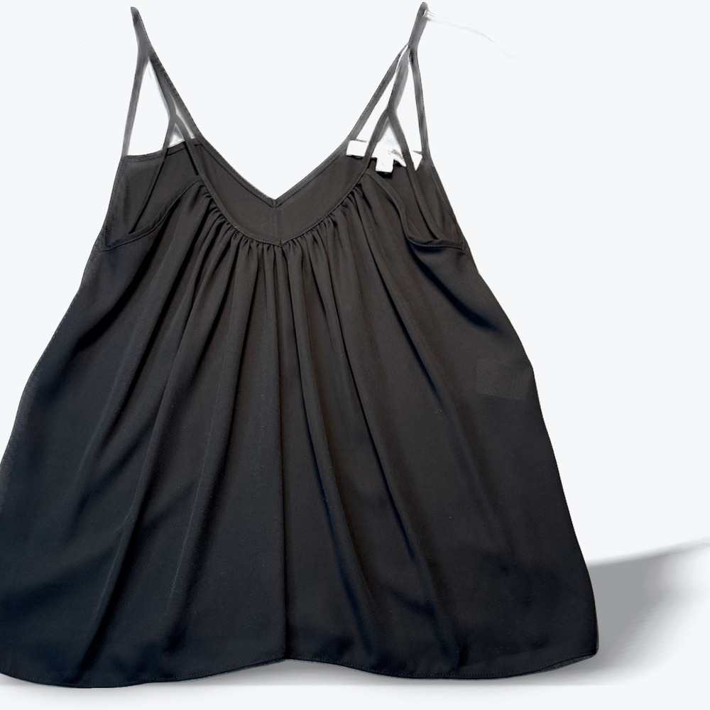 Chris Gramer Heidi 3 Black Camisole Double Strap V Neck Top Size 0